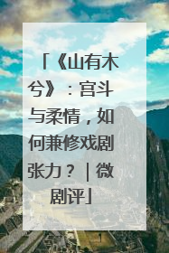 《山有木兮》：宫斗与柔情，如何兼修戏剧张力？｜微剧评