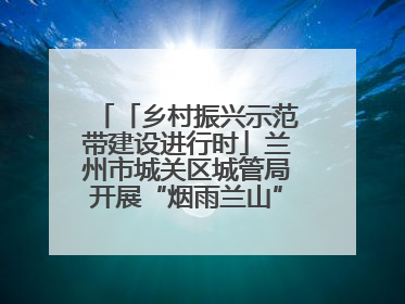 「乡村振兴示范带建设进行时」兰州市城关区城管局开展“烟雨兰山”区域综合整治专项行动