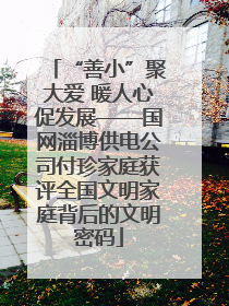 “善小”聚大爱 暖人心促发展——国网淄博供电公司付珍家庭获评全国文明家庭背后的文明密码