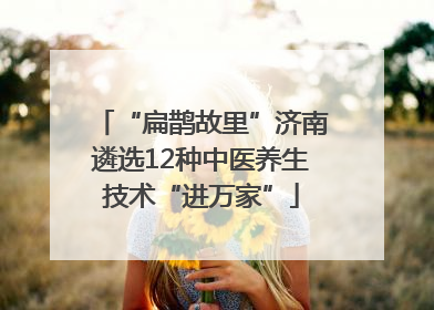 “扁鹊故里”济南遴选12种中医养生技术“进万家”