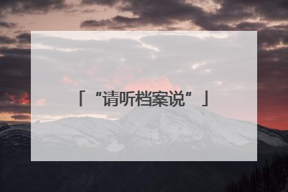 “请听档案说”