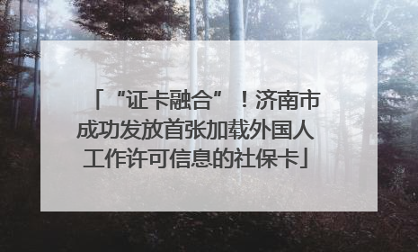 “证卡融合”！济南市成功发放首张加载外国人工作许可信息的社保卡