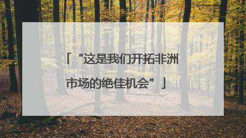 “这是我们开拓非洲市场的绝佳机会”