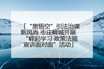 “黑悟空”引法治课新风尚 枣庄峄城开展“峄起学习·政策法规宣讲面对面”活动