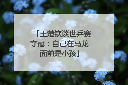 王楚钦谈世乒赛夺冠：自己在马龙面前是小孩