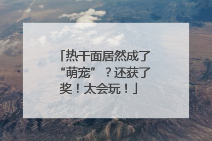 热干面居然成了“萌宠”？还获了奖！太会玩！