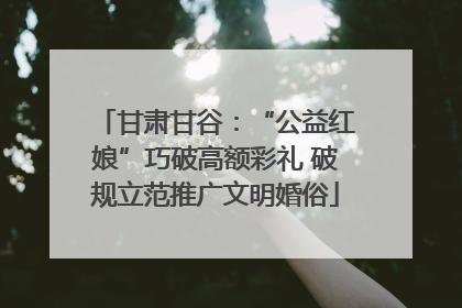 甘肃甘谷：“公益红娘”巧破高额彩礼 破规立范推广文明婚俗