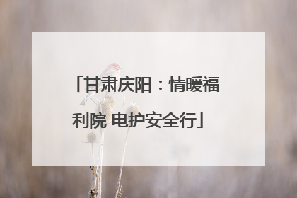 甘肃庆阳：情暖福利院 电护安全行