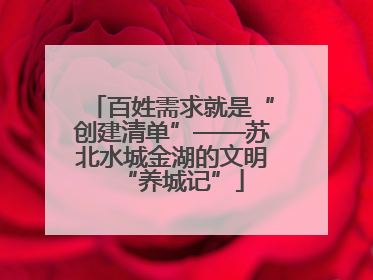 百姓需求就是“创建清单”——苏北水城金湖的文明“养城记”