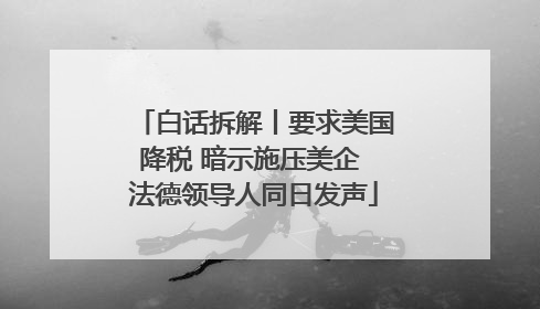 白话拆解丨要求美国降税 暗示施压美企 法德领导人同日发声