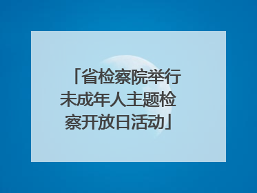 省检察院举行未成年人主题检察开放日活动