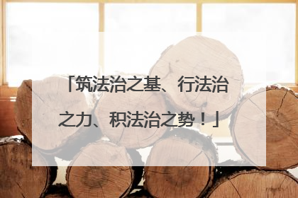 筑法治之基、行法治之力、积法治之势！