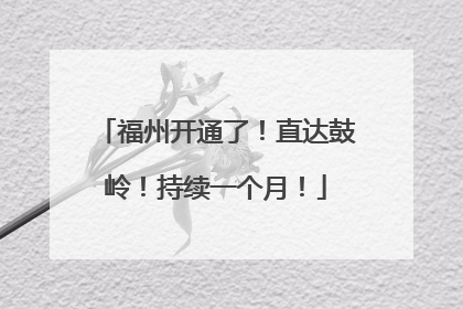 福州开通了！直达鼓岭！持续一个月！