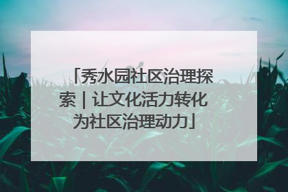 秀水园社区治理探索｜让文化活力转化为社区治理动力