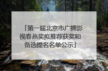第一届北京市广播影视春燕奖拟推荐获奖和备选提名名单公示