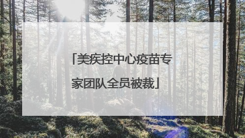 美疾控中心疫苗专家团队全员被裁