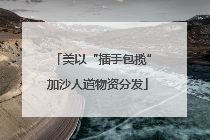 美以“插手包揽”加沙人道物资分发