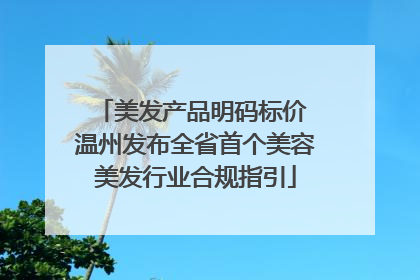 美发产品明码标价 温州发布全省首个美容美发行业合规指引
