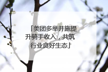 美团多举并施提升骑手收入，共筑行业良好生态