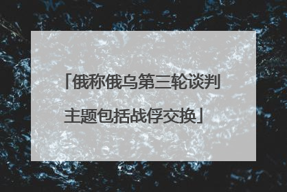 俄称俄乌第三轮谈判主题包括战俘交换