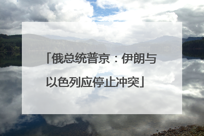 俄总统普京：伊朗与以色列应停止冲突
