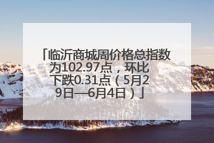 临沂商城周价格总指数为102.97点，环比下跌0.31点（5月29日—6月4日）