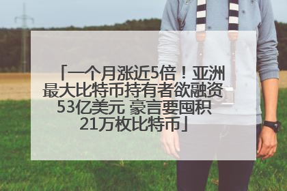 一个月涨近5倍！亚洲最大比特币持有者欲融资53亿美元 豪言要囤积21万枚比特币