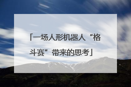 一场人形机器人“格斗赛”带来的思考