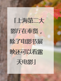 上海第二大影厅在奉贤，除了电影节展映还可以看露天电影
