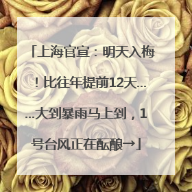 上海官宣：明天入梅！比往年提前12天……大到暴雨马上到，1号台风正在酝酿→