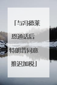 与冯德莱恩通话后 特朗普同意推迟加税