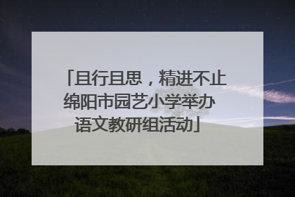 且行且思，精进不止 绵阳市园艺小学举办语文教研组活动