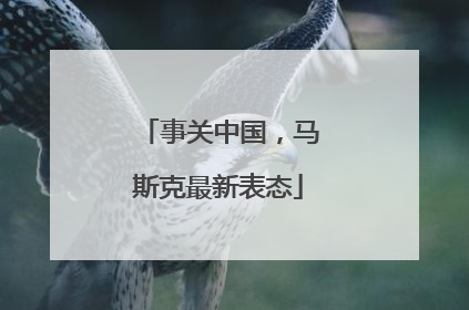 事关中国，马斯克最新表态