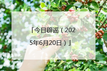 今日辟谣（2025年6月20日）