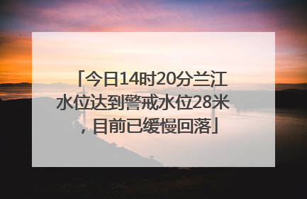 今日14时20分兰江水位达到警戒水位28米，目前已缓慢回落