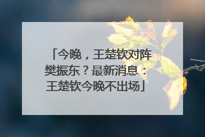 今晚，王楚钦对阵樊振东？最新消息：王楚钦今晚不出场