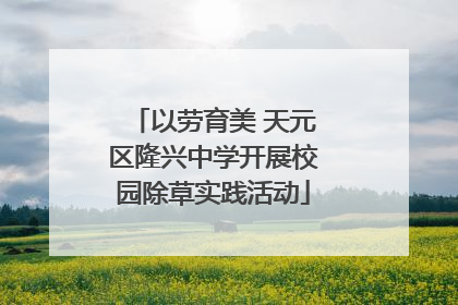 以劳育美 天元区隆兴中学开展校园除草实践活动