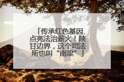 传承红色基因、点亮法治薪火！陕甘边界，这个司法所也叫“南梁”