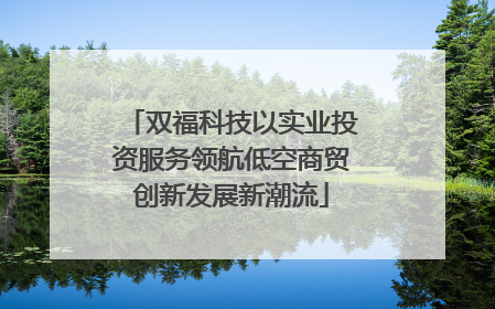 双福科技以实业投资服务领航低空商贸创新发展新潮流