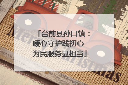 台前县孙口镇：暖心守护践初心 为民服务显担当