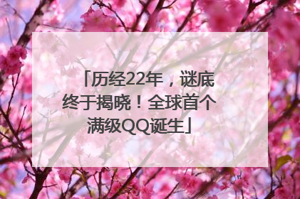 历经22年，谜底终于揭晓！全球首个满级QQ诞生