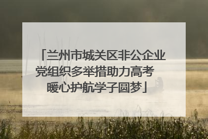 兰州市城关区非公企业党组织多举措助力高考 暖心护航学子圆梦