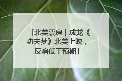 北美票房｜成龙《功夫梦》北美上映，反响低于预期
