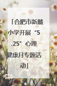 合肥市新麓小学开展“5.25”心理健康月专题活动