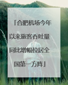 合肥机场今年以来旅客吞吐量同比增幅位居全国第一方阵