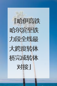 哈伊高铁哈尔滨至铁力段全线最大跨度转体桥完成转体对接