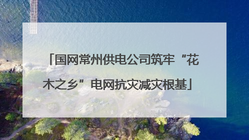 国网常州供电公司筑牢“花木之乡”电网抗灾减灾根基