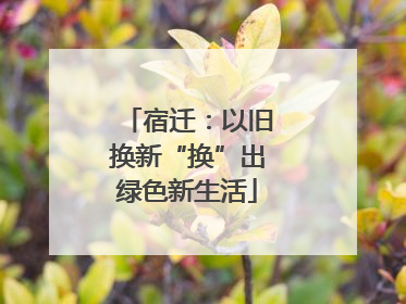宿迁：以旧换新“换”出绿色新生活