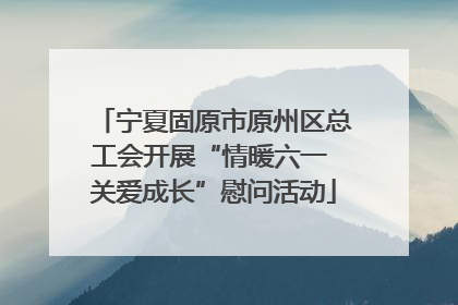 宁夏固原市原州区总工会开展“情暖六一 关爱成长”慰问活动