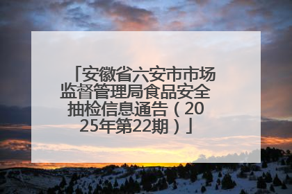安徽省六安市市场监督管理局食品安全抽检信息通告（2025年第22期）